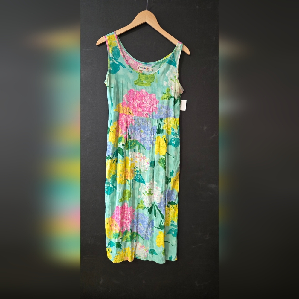 Jams World Floral Dress - Green, Pink, Yellow